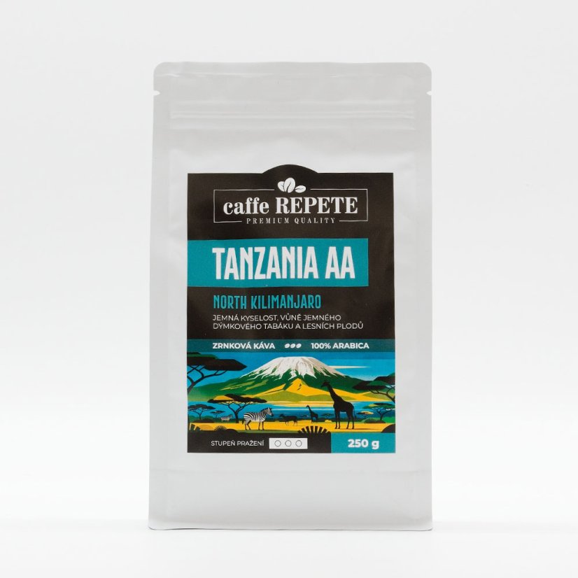 Zrnková káva TANZANIA AA North Kilimanjaro 250 g